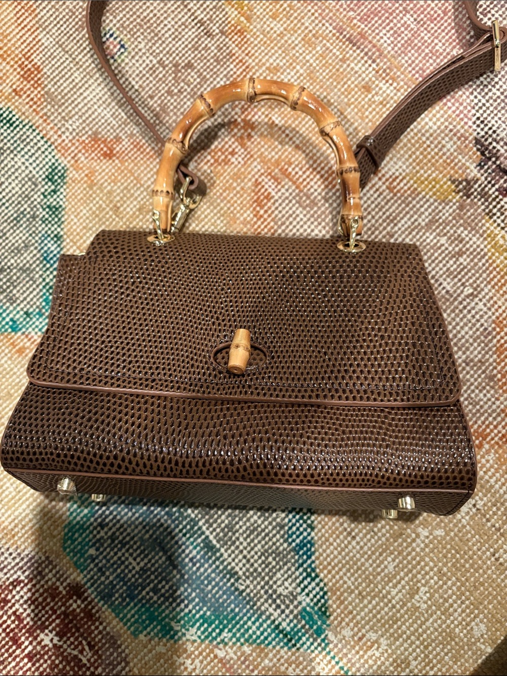 J McLaughlin Brown Leather Handbag